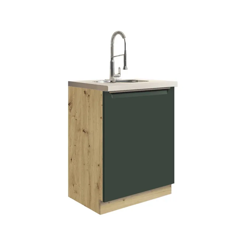 GLAMOUR z dolní skříňka GLA-11D dřezová 60 cm zelená mat Rychlé Dodání