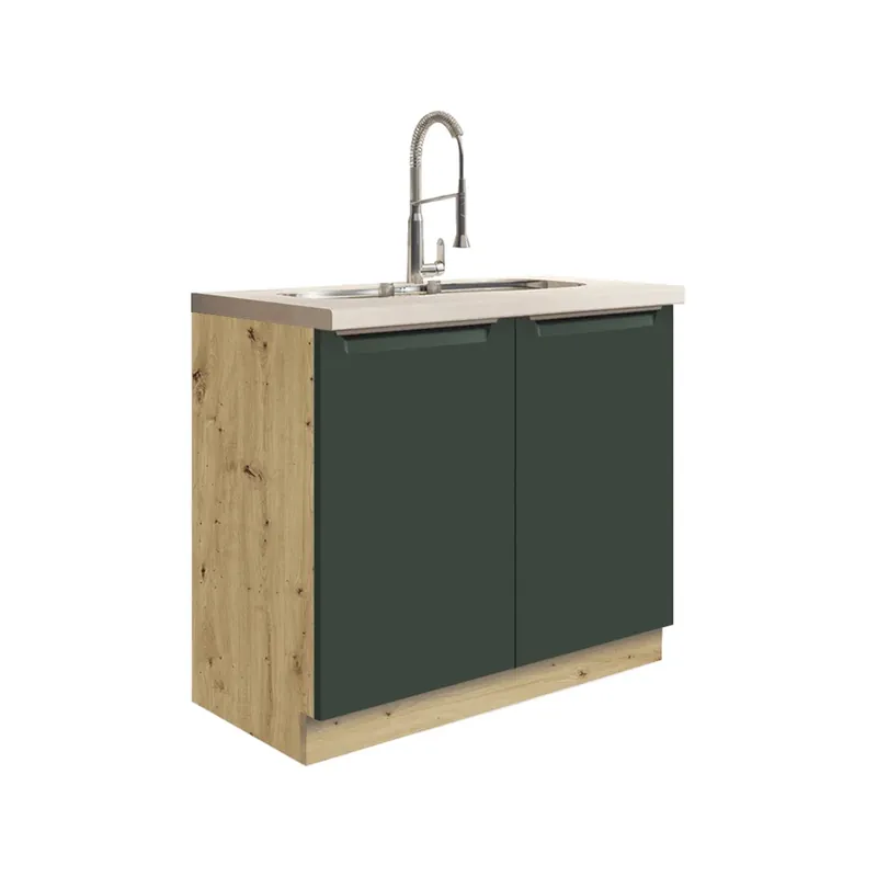 GLAMOUR z dolní skříňka GLA-13D dřezová 90 cm zelená mat Poslední Šance