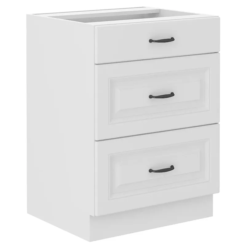 Akce STILO bb dolní skříňka 60D 3S zásuvková 60 cm bílá/bílá mat