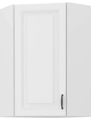 Tovární Cena STILO bb horní skříňka 60x60 GN-90 45° 1F rohová se 3 policemi 60x60 cm bílá mat UNI dvířka