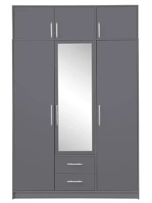 SMART a šatní skříň SRL2 + nástavec SRN2 + zrcadlo 150 cm antracit Cenová Bomba