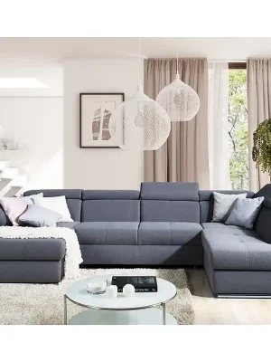 Zlevněný Sedací souprava LIZBONA III 175x341x200 cm rozkládací + úložný prostor VÝBĚR TKANIN