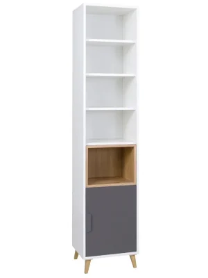 Sleva JOKER regál 4 41cm bílá/grafit/šedá/lefkas světlý