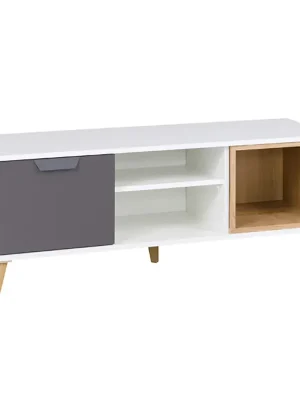 Speciální Cena JOKER TV stolek 10 120 cm bílá/grafit/šedá/lefkas světlý