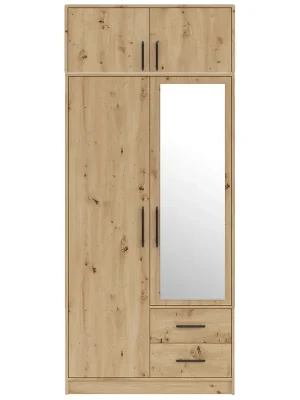 Výprodej SMART r šatní skříň SRL3 + nástavec SRN3 + zrcadlo 100 cm artisan