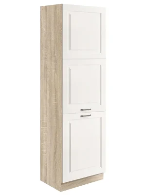 SMART b vysoká skříňka SM-21D pro vestavnou lednici 60 cm VÝBĚR KORPUSU UNI dvířka bílá ma Finální Výprodej
