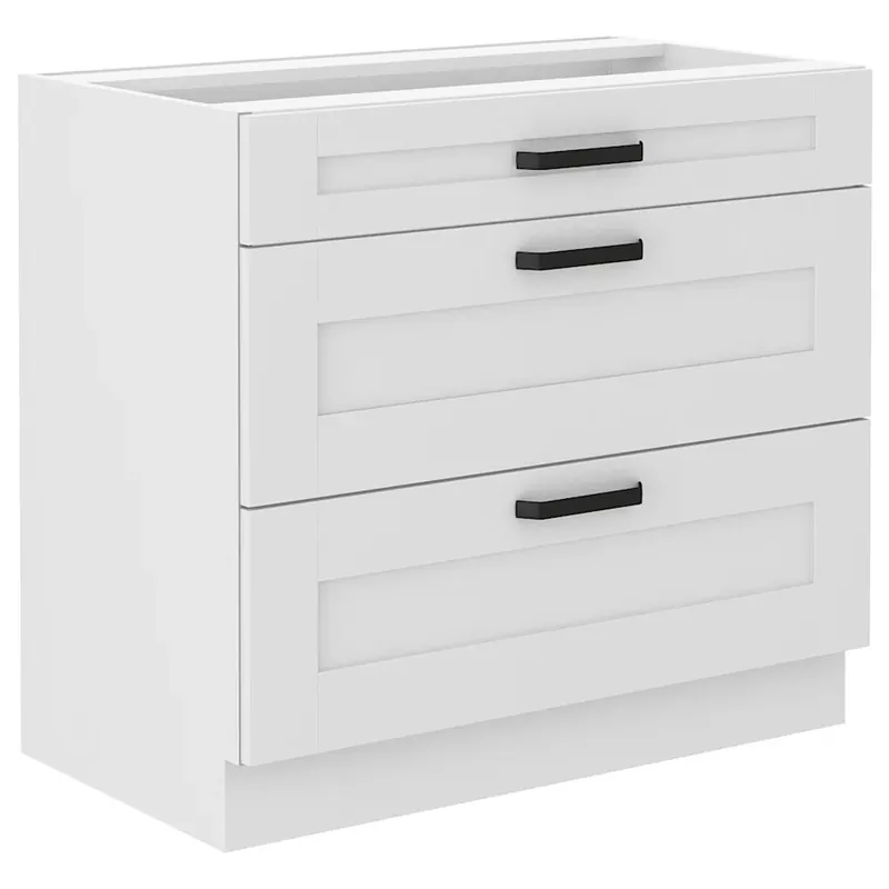 LUNA bb dolní skříňka 80 D 3S se zásuvkami PREMIUM BOX 80 cm bílá mat Víkendová Akce