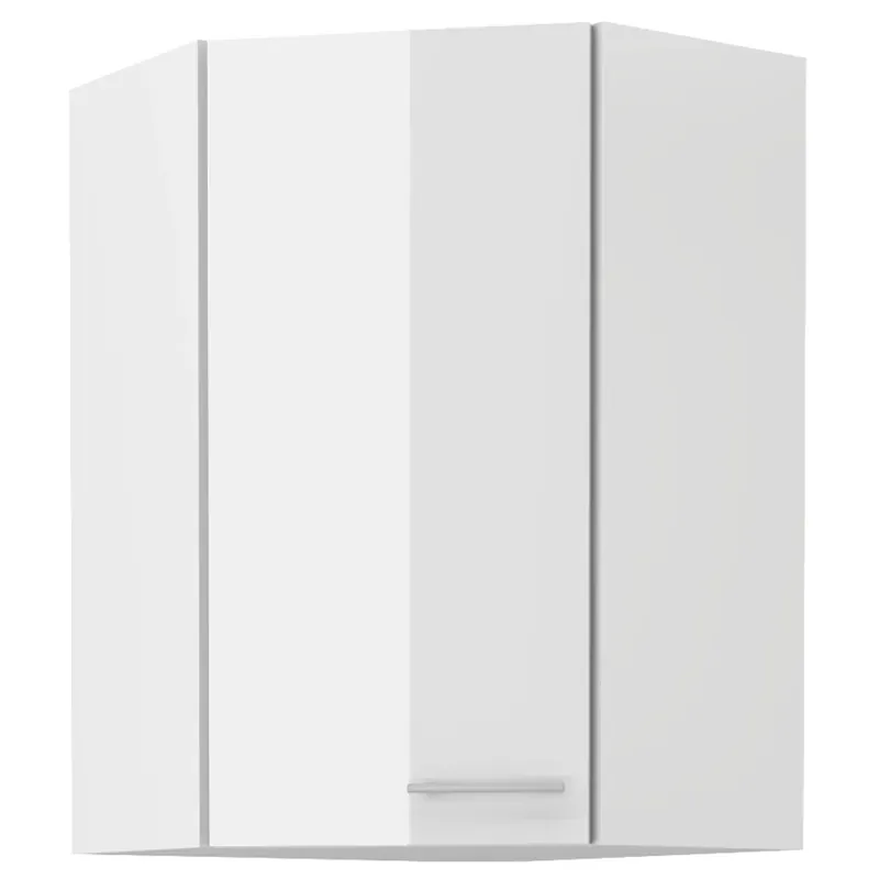 Speciální Cena LARA wh horní skříňka 60x60 GN-90 1F (45°) rohová 60x60 cm UNI dvířka VYSOKÁ bílá lesk