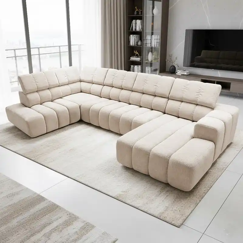 Sedací souprava ZURICH U 219x367x188 cm rozkládací + bez úložného prostoru VÝBĚR TKANIN Výprodej