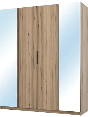 Víkendová Akce Šatní skříň KAJA 2LU 2F 200 cm se zrcadly VYSOKÁ evoke