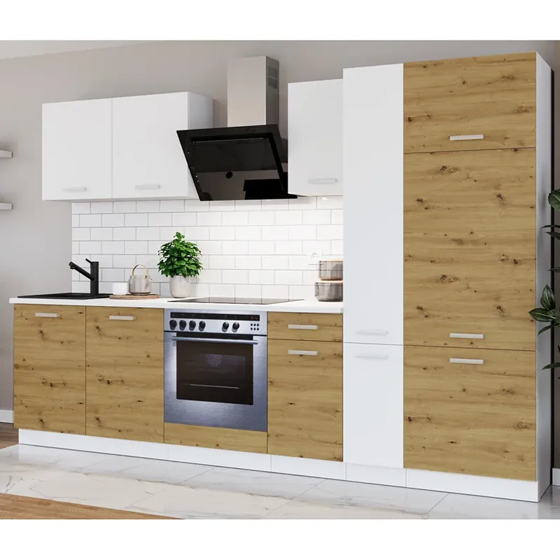 Značkový Kuchyňská linka TONI 290 cm S PRACOVNÍ DESKOU bílá/artisan