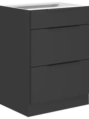 Aktuální SIENA dolní skříňka 60 D 3S se zásuvkami PREMIUM BOX 60 cm černá