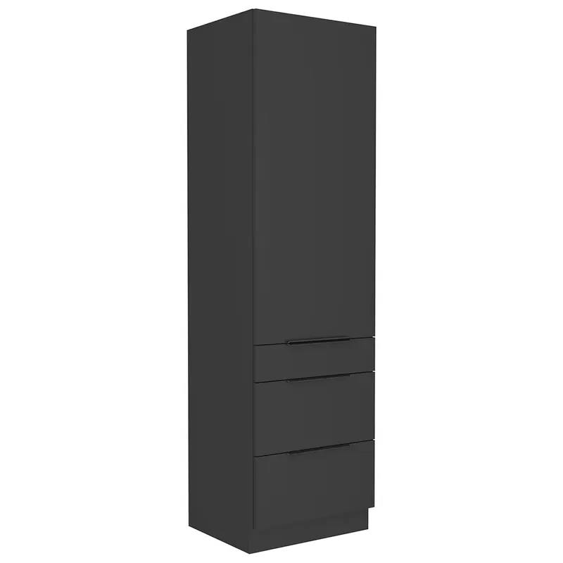 SIENA vysoká skříňka 60 DKS-210 3S 1F potravinová 60 cm UNI dvířka PREMIUM BOX černá Akční Nabídka