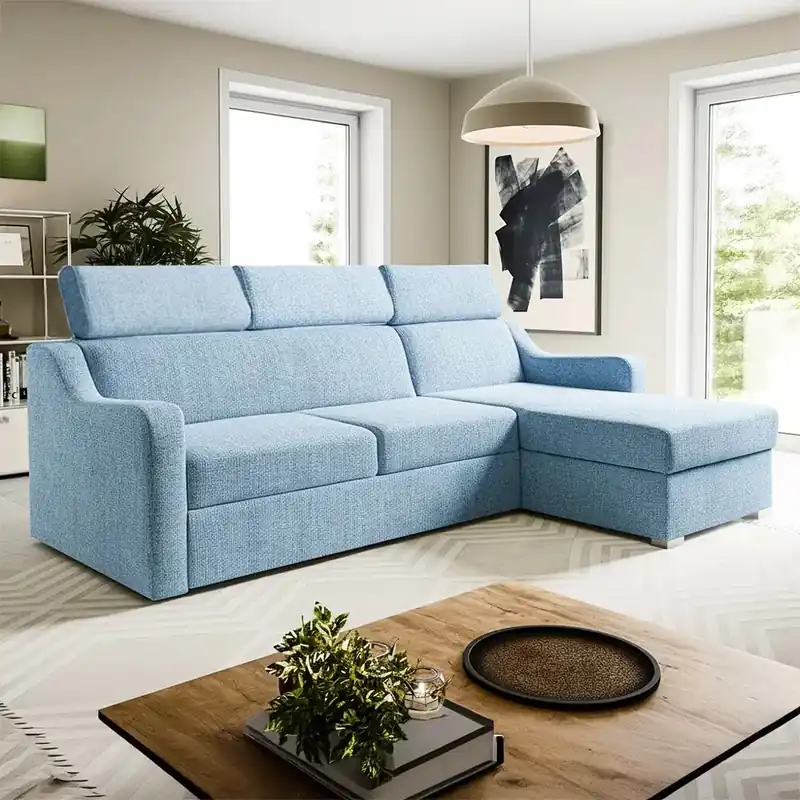 Sedací souprava MIKELI 228x158 cm UNI provedení rozkládací + úložný prostor VÝBĚR TKANIN Cenový Hit