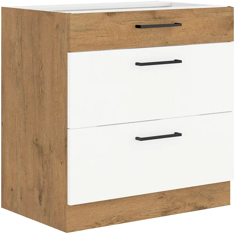 VIGO b dolní skříňka 80D 3S zásuvková 80 cm PREMIUM BOX lancelot/bílá lesk Levný
