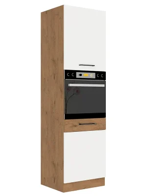 VIGO b vysoká skříňka 60DP-210 2F na vestavnou troubu 60 cm UNI dvířka lancelot/bílá lesk Finální Výprodej
