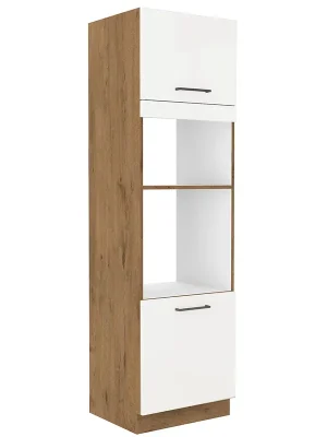 VIGO b vysoká skříňka 60DPM-210 2F na vestavnou troubu a mikrovlnku 60 cm lancelot/bílá lesk Nízká Cena