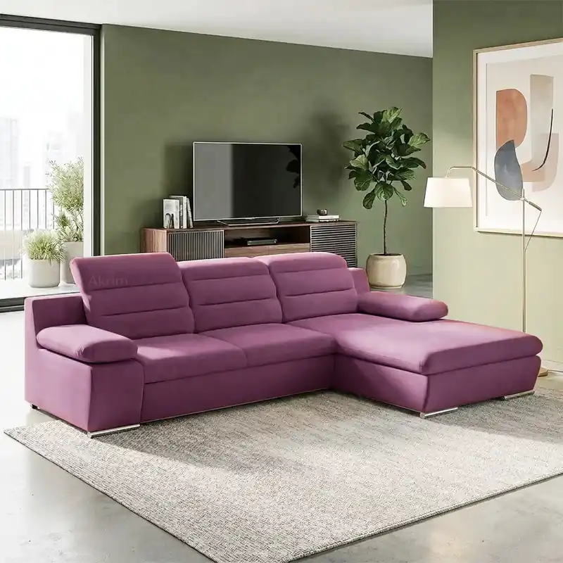 Sedací souprava GRECO MINI 278x185 cm PRAVÁ rozkládací + úložný prostor VÝBĚR TKANIN Objednat Nyní