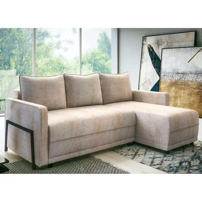 Sedací souprava PARKER 221x153 cm EXTRA KVALITA rozkládací + úložný prostor VÝBĚR TKANIN Autentický