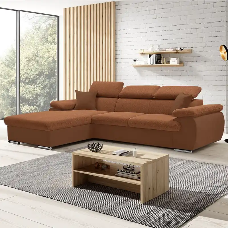 Sedací souprava COOL 191x281 cm rozkládací + úložný prostor LEVÁ oranžová 08/22 Hit Sezóny