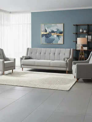 Akce Sedací sestava PLATON 3+1+1 rozkládací + úložný prostor VÝBĚR TKANINY a NOŽIČEK