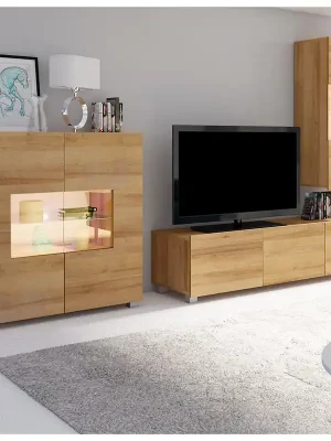 Vysoce Kvalitní Obývací stěna CALABRINI d 250 cm 3 díly Y dub zlatý
