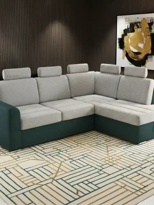 Výhodná Nabídka Sedací souprava BARDO + 5x záhlavník 235x170 cm PRAVÁ rozkládací + úlo. prostor VÝBĚR TKANIN