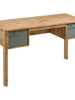 Akční Cena INDYGO z psací stůl B2S 138 cm dub wotan/zelená