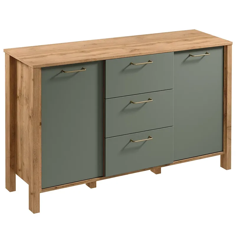 Speciální Cena INDYGO z komoda K2D3S 138 cm dub wotan/zelená