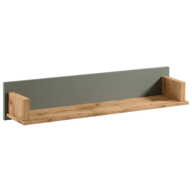 Novinka INDYGO z závěsná police P1 110 cm dub wotan/zelená