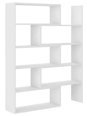 Tovární Cena Regál KAROL 01 nastavitelná šířka 72,5-125 cm x 138 cm bílá lamino o síle 22 mm