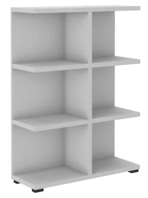 Víkendová Akce Regál MORE 06 83,2 x 112,5 cm světle šedá lamino o síle 28 mm, záda 16 mm