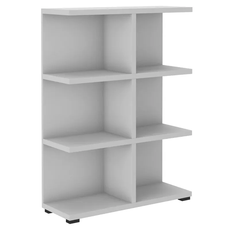 Víkendová Akce Regál MORE 06 83,2 x 112,5 cm světle šedá lamino o síle 28 mm, záda 16 mm