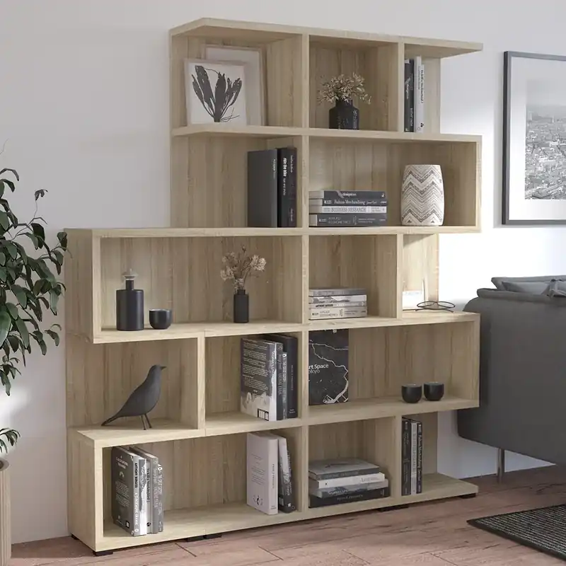 Vysoce Kvalitní Regál MORE 3-dílná sestava B 166,4 x 184 cm dub sonoma lamino o síle 28 mm, záda 16 mm