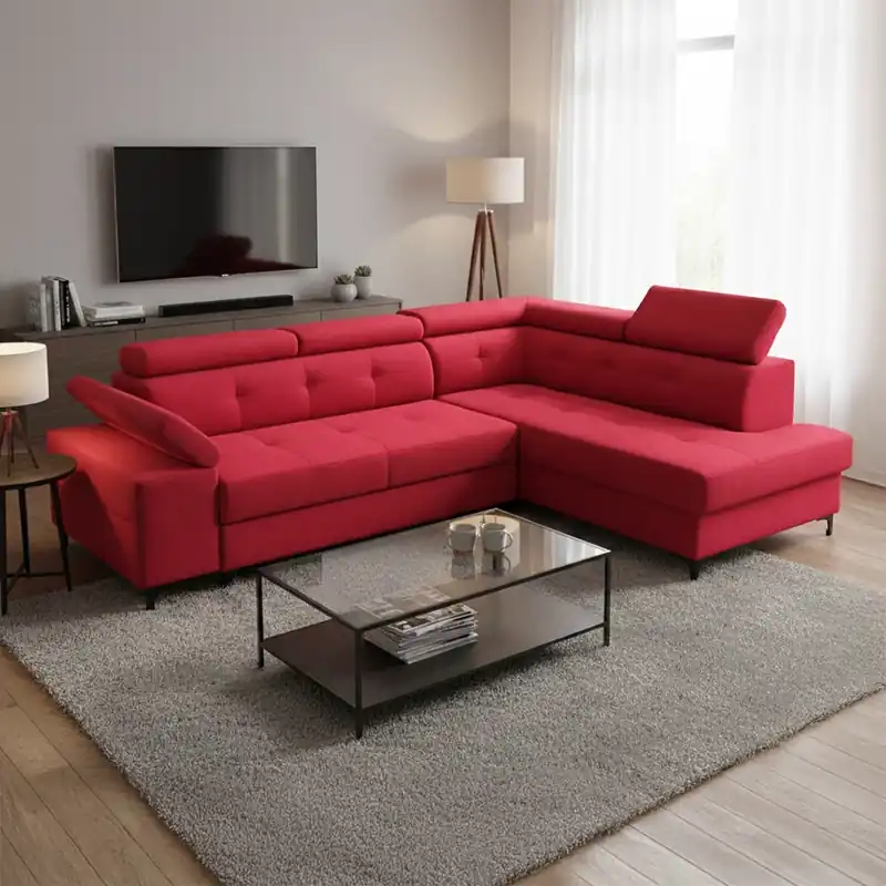 Značkový Sedací souprava BERIAMO 274x203 rozkládací + úložný prostor VÝPRODEJ Z PRODEJNY