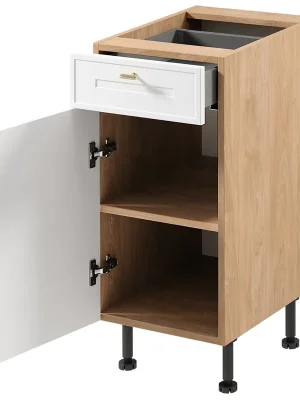SORENTO pb dolní skříňka D40S1 s dvířky a zásuvkou 40 cm LEVÁ puccini/bílá Hit Sezóny