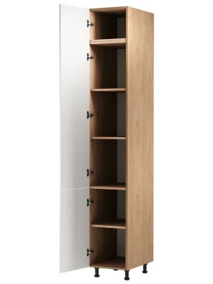 Super Cena SORENTO pb vysoká skříňka D40SPWN potravinová s policemi 40 cm LEVÁ puccini/bílá