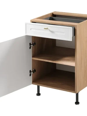 SORENTO pb dolní skříňka D60S1 se zásuvkou a příborníkem 60 cm LEVÁ puccini/bílá Super Cena