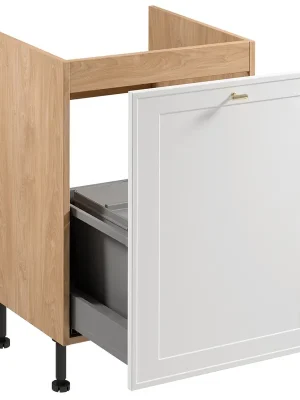SORENTO pb dolní skříňka D60ZS dřezová výsuvná + koše na odpad 60 cm puccini/bílá Levný
