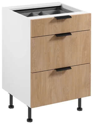 SORENTO bp dolní skříňka D60S3 se zásuvkami a příborníkem 60 cm bílá/puccini Dokud Zásoby Vydrží
