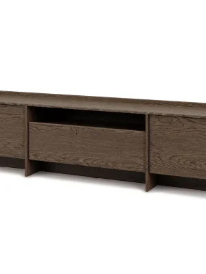 Zlevněný TV stolek JAPANDI RTV 197 cm baltic storm otevírání PUSH-OPEN