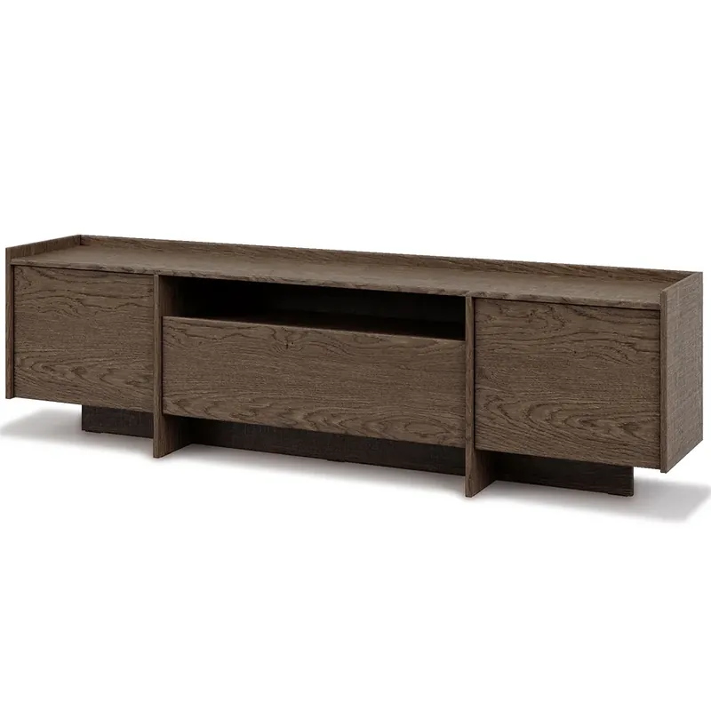 Zlevněný TV stolek JAPANDI RTV 197 cm baltic storm otevírání PUSH-OPEN