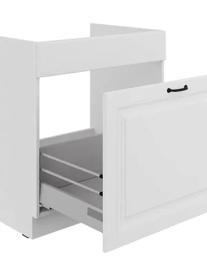 Výprodej STILO bb dolní skříňka 80ZL 1S na dřez 80 cm PREMIUM BOX bílá/bílá mat