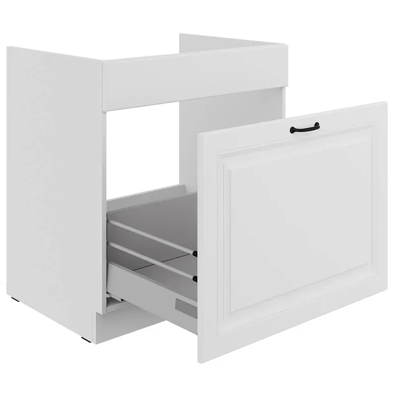 Výprodej STILO bb dolní skříňka 80ZL 1S na dřez 80 cm PREMIUM BOX bílá/bílá mat