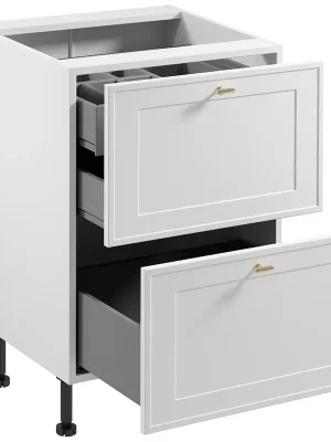 SORENTO bb dolní skříňka D60S2 + 1 skrytá zásuvka s příborníkem 60 cm bílá Výprodej