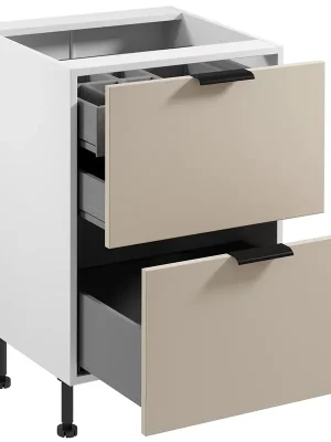 SORENTO pl dolní skříňka D60S2 + 1 skrytá zásuvka s příborníkem 60 cm bílá/béžová Oblíbený