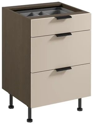SORENTO bz dolní skříňka D60S3 se zásuvkami a příborníkem 60 cm baltic/béžová Originální