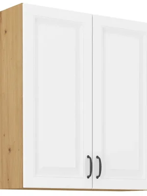 STILO ab horní skříňka 80G-90 2F se 3 policemi 80 cm VYSOKÁ artisan/bílá Nejlepší Cena