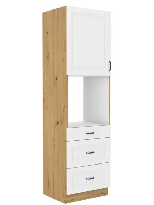 STILO ab vysoká skříňka 60DPS-210 1F na vestavnou troubu 60 cm artisan/bílá UNI dvířka Aktuální