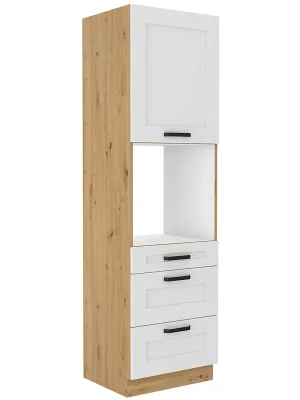 Zlevněný LUNA ab vysoká skříňka 60 DPS-210 3S 1F na vestavnou troubu 60 cm UNI dvířka bílá mat